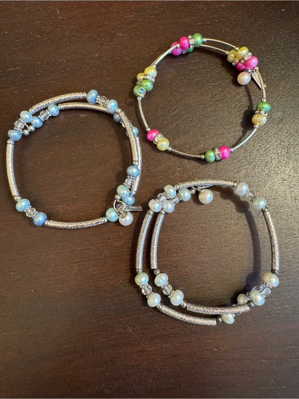 Vantel “Pearl Party” Pearls Freshwater Pearl Bracelets Set of 3